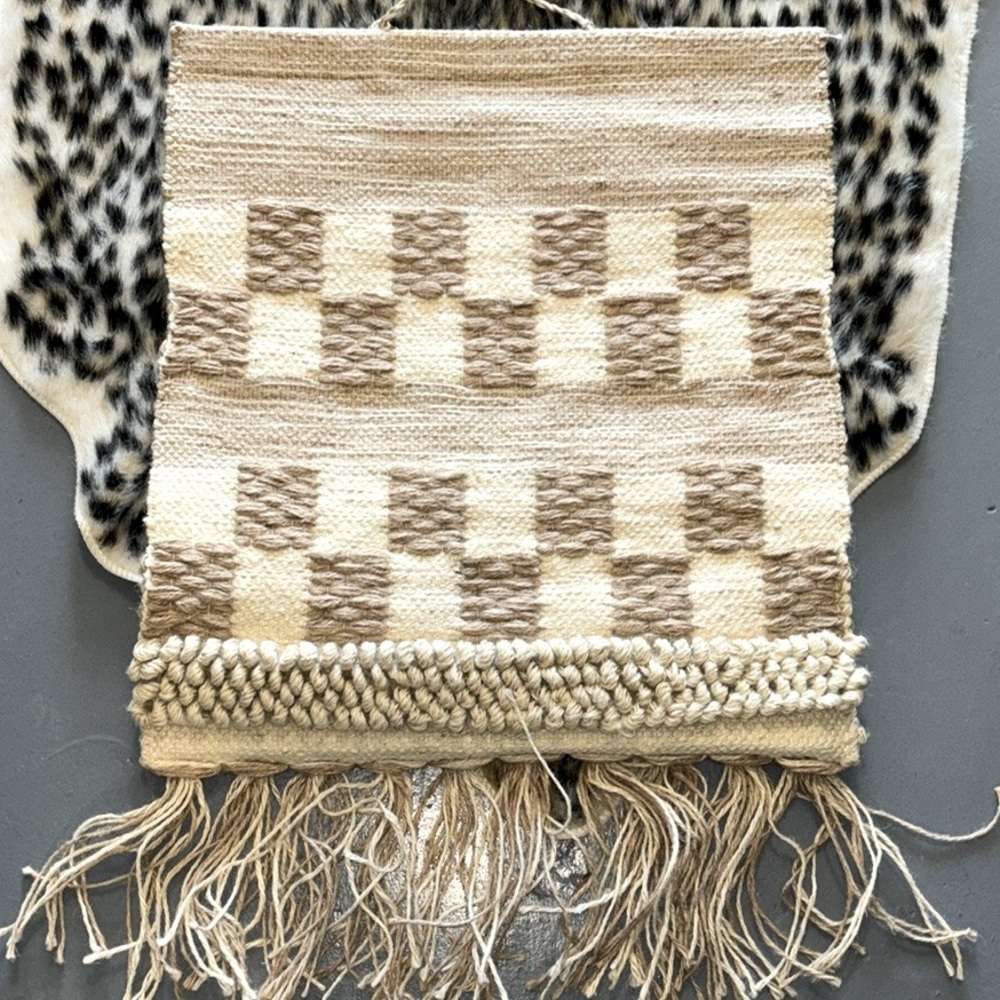 Artistic Accents Raffia Macrame Checkerboard Wall Hanging